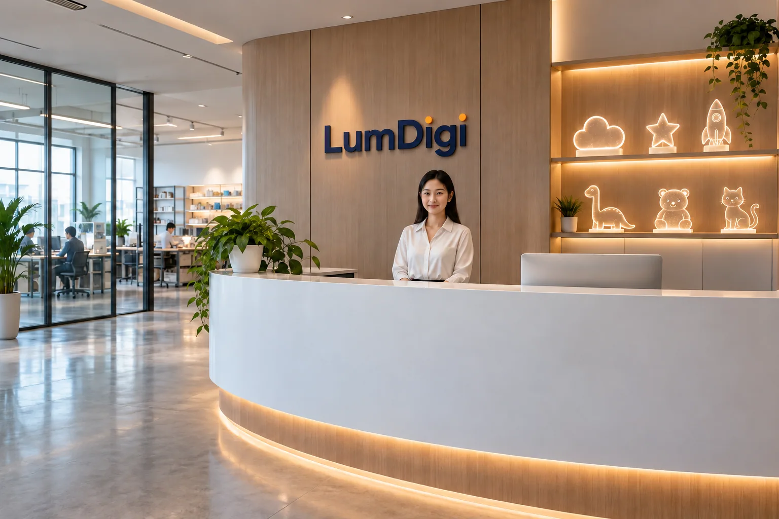 Representative LumDigi reception and company entrance