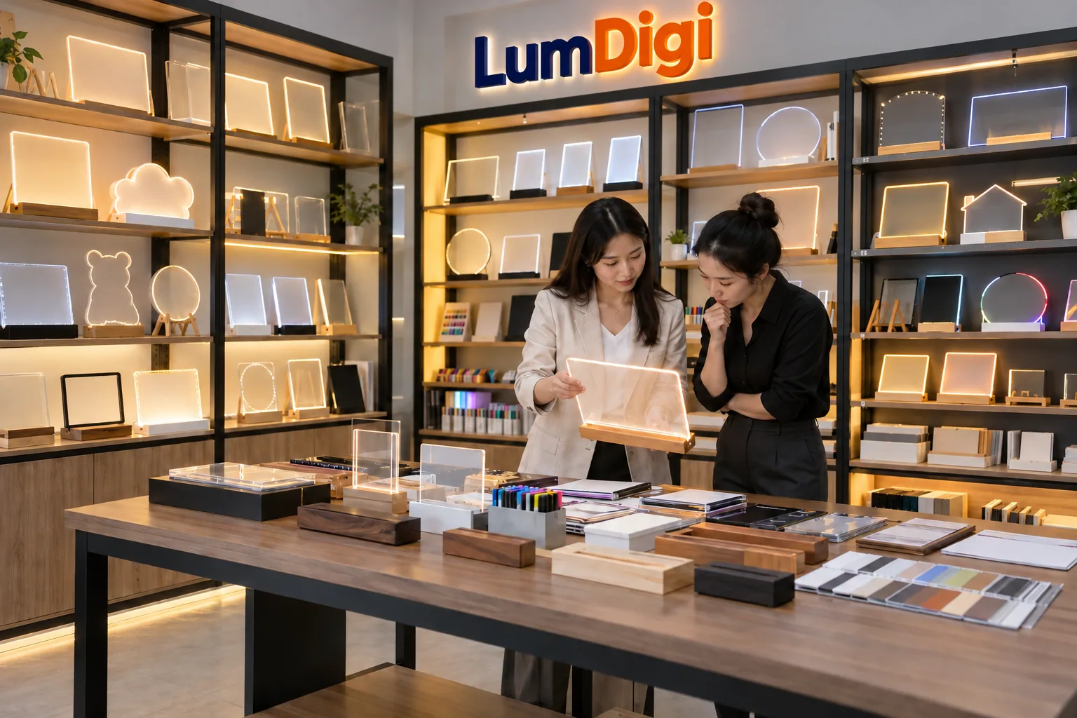 Representative LumDigi LED acrylic drawing board sample room