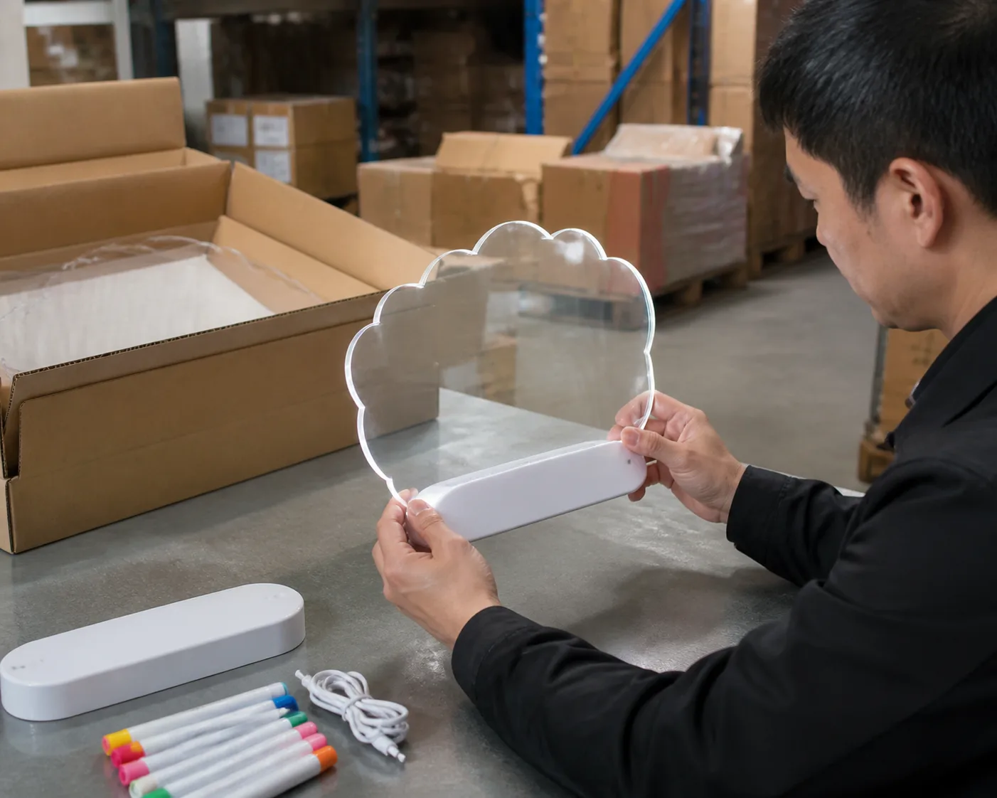 LED drawing board retail demo unit planning B2B product planning scene