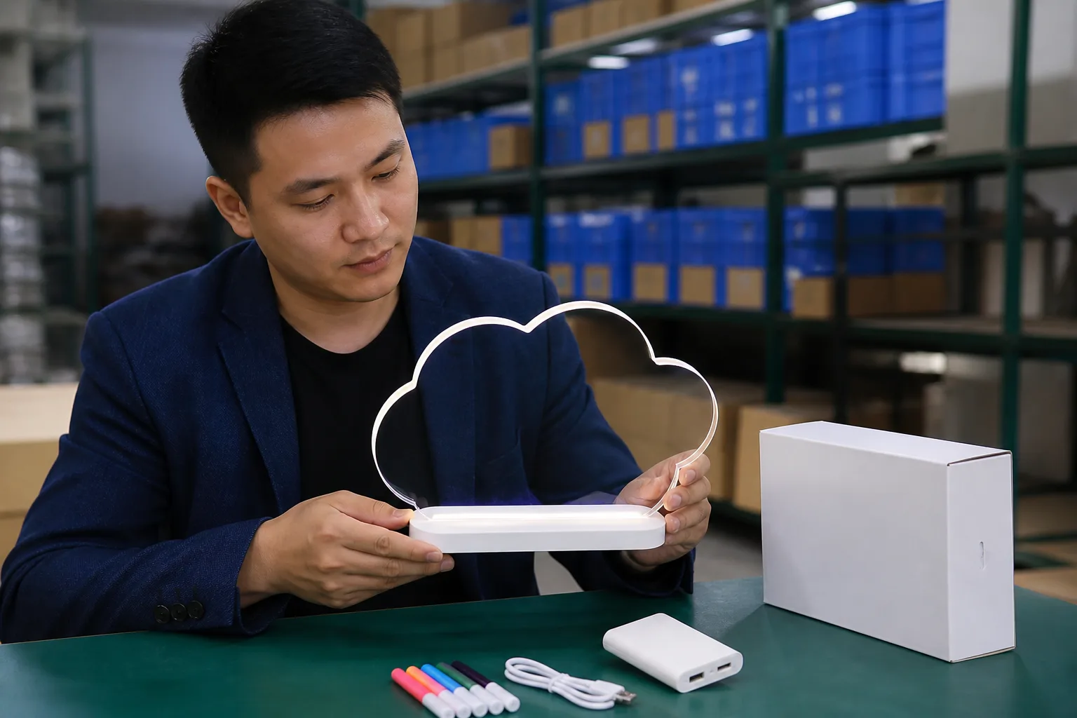 LED drawing board USB power cable sourcing B2B buyer planning scene