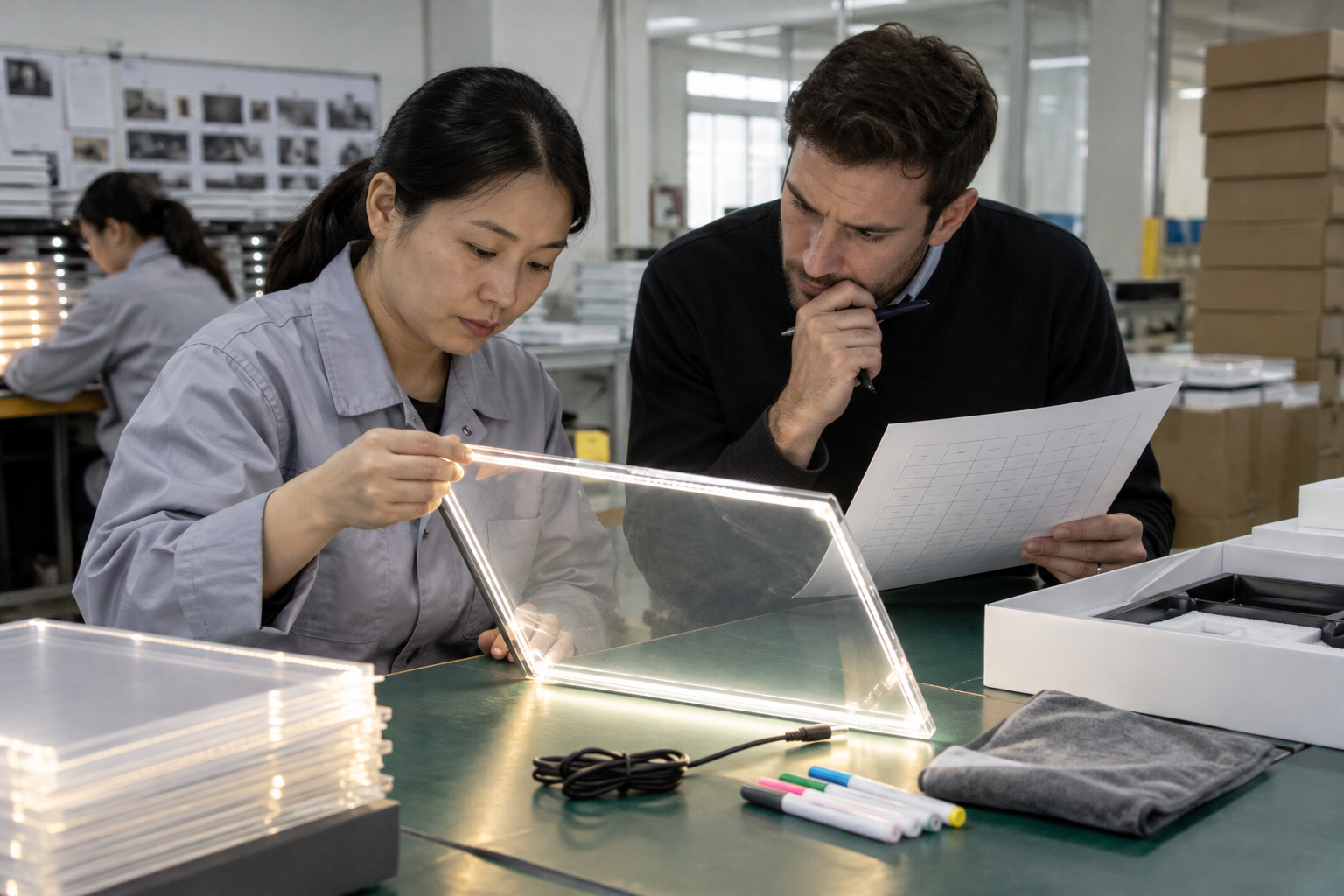 AQL inspection LED drawing board Chinese factory review